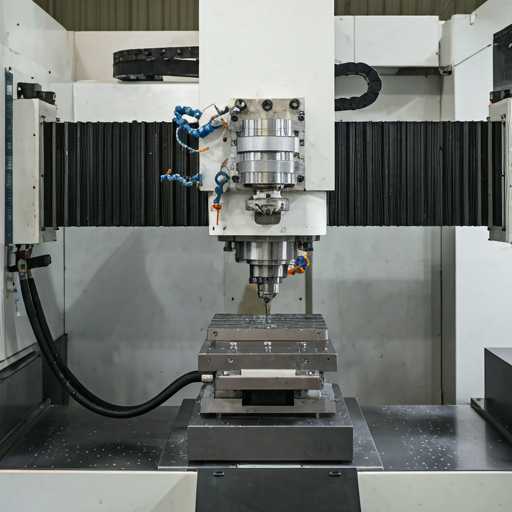 High precision CNC machine in operation