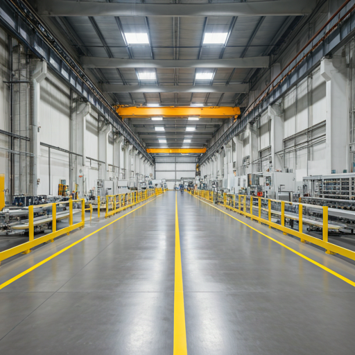 Automated industrial manufacturing facility floor