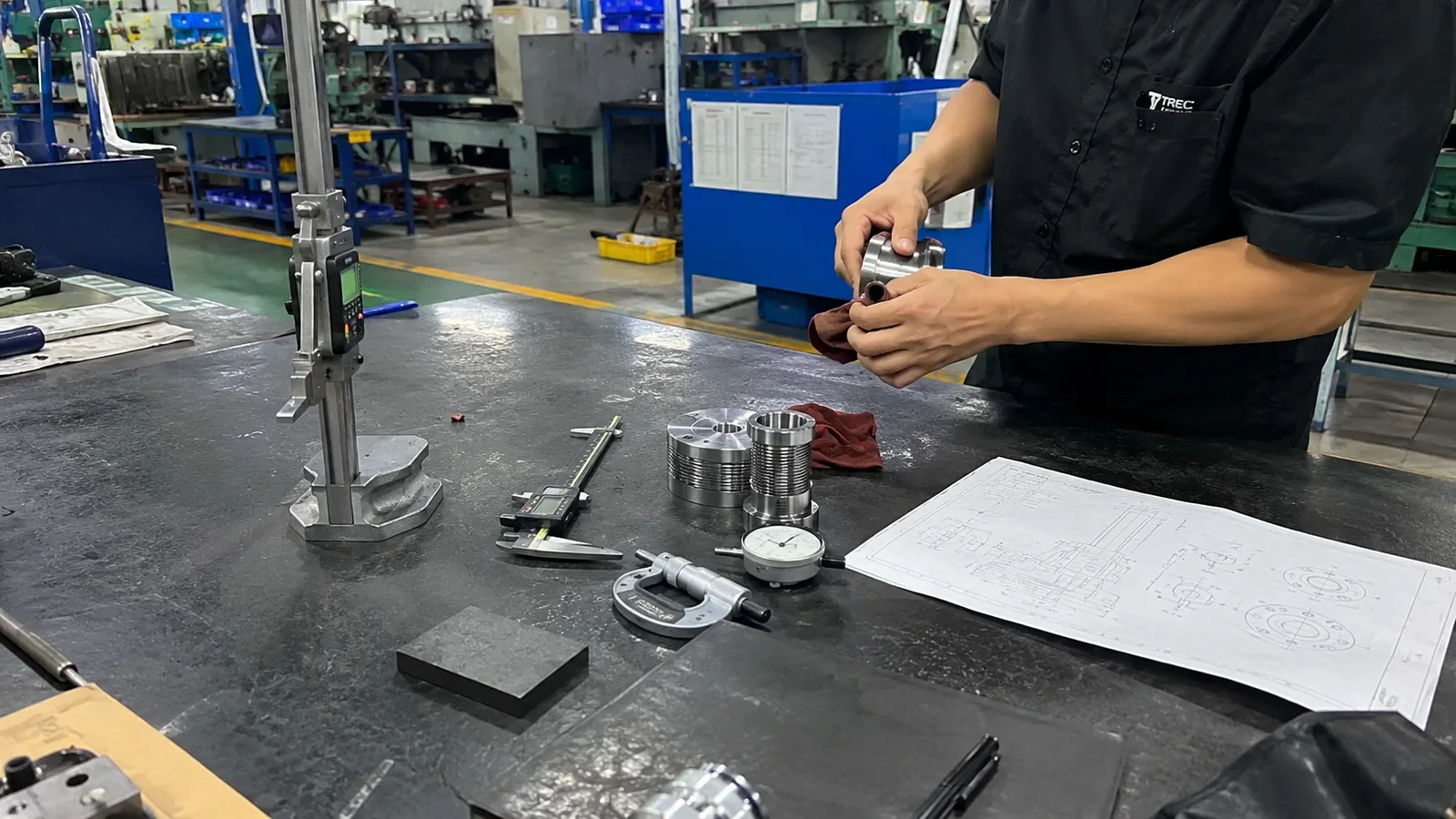 Inspection bench used for prototype dimensional review